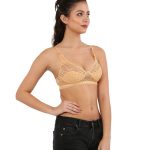 Solid Net Bralette for Women – Beige, Non-Padded & Comfortable | Flirty Fits
